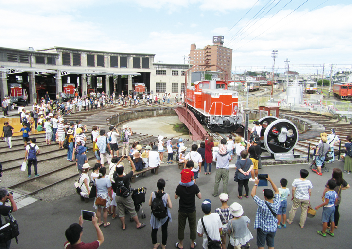 まなびの転車台実演